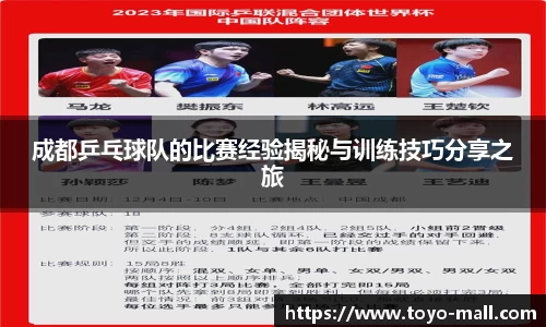 成都乒乓球队的比赛经验揭秘与训练技巧分享之旅